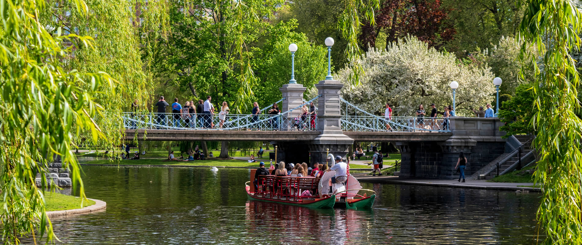Boston Public Garden in Massachusetts USA